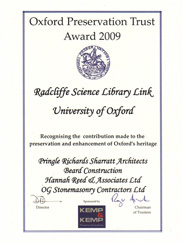 Radcliffe Science Library certificate